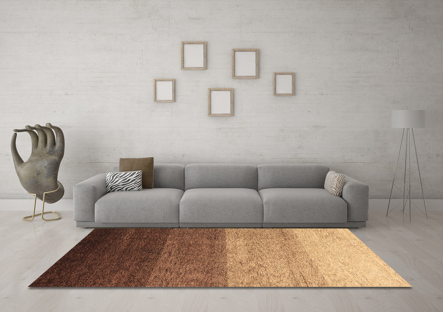 Ahgly Company Indoor Rectangle Abstract Brown Modern Area Rugs, 5' x 7'