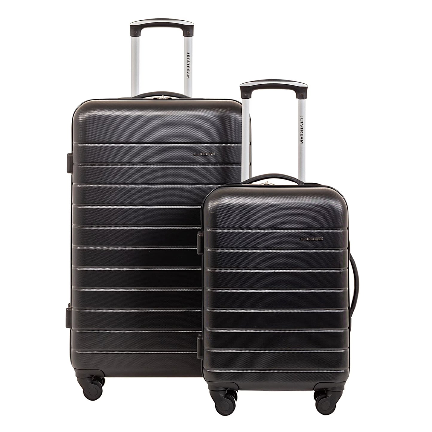 Jetstream 2pc Hardside Rolling Spinner Upright Set, Checked and Carry-on Luggage Duo, Rose Gold