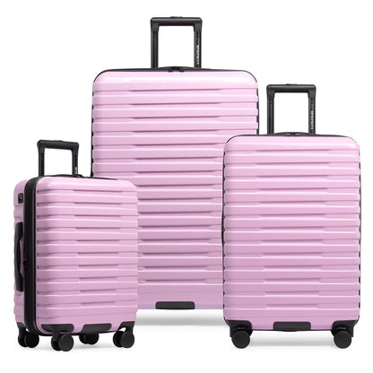 U.S. Traveler Boren Hardside Rugged Spinner Luggage Set w/USB Port, Navy, 3-Piece (22/26/30)