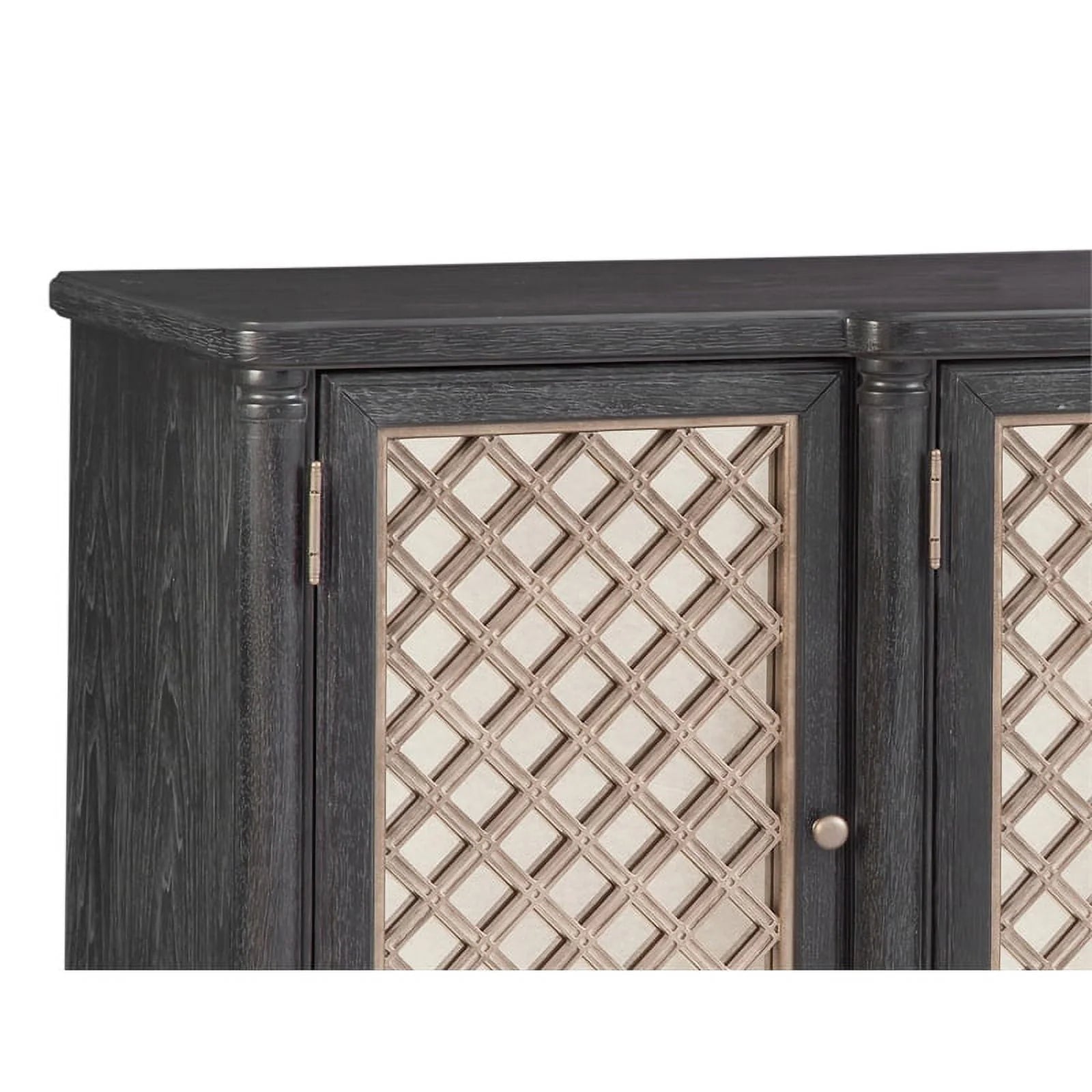 Bassett Mirror Groveland 6-Shelf Wood Server with Metal Accents in Black