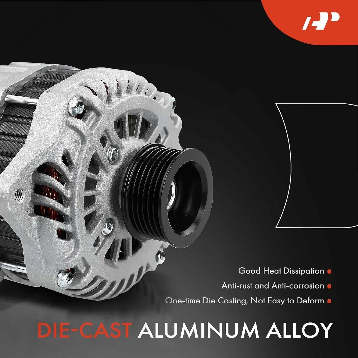 A-Premium Alternator Compatible with Subaru Legacy 2010-2017, Outback 2010-2017, Tribeca 2010-2014, H6 3.6L, 12V 130Amp Clockwise 6-Groove Pulley, Replace# 23700AA620, 23700AA830