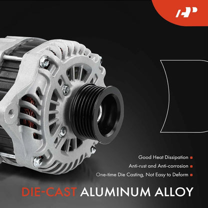A-Premium Alternator Compatible with Subaru Legacy 2010-2017, Outback 2010-2017, Tribeca 2010-2014, H6 3.6L, 12V 130Amp Clockwise 6-Groove Pulley, Replace# 23700AA620, 23700AA830