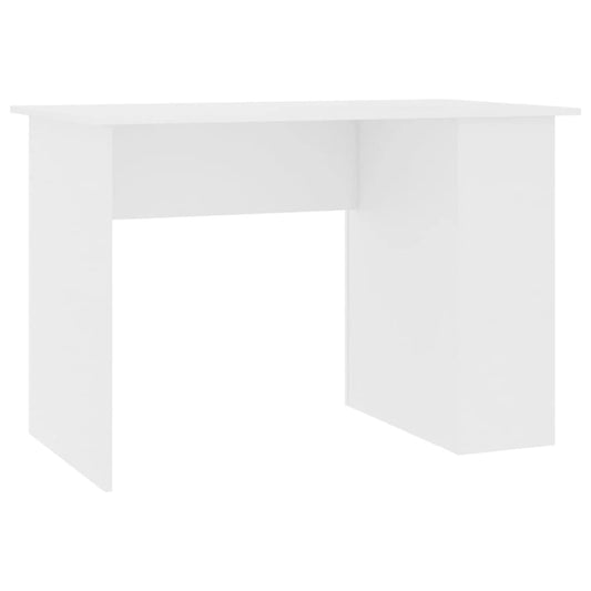 moobody Computer Desk with Storage Shelves Engineered Wood Writing Desk Gaming Table White Home Office Furniture 43.3 x 23.6 x 28.7 Inches (W x D x H)