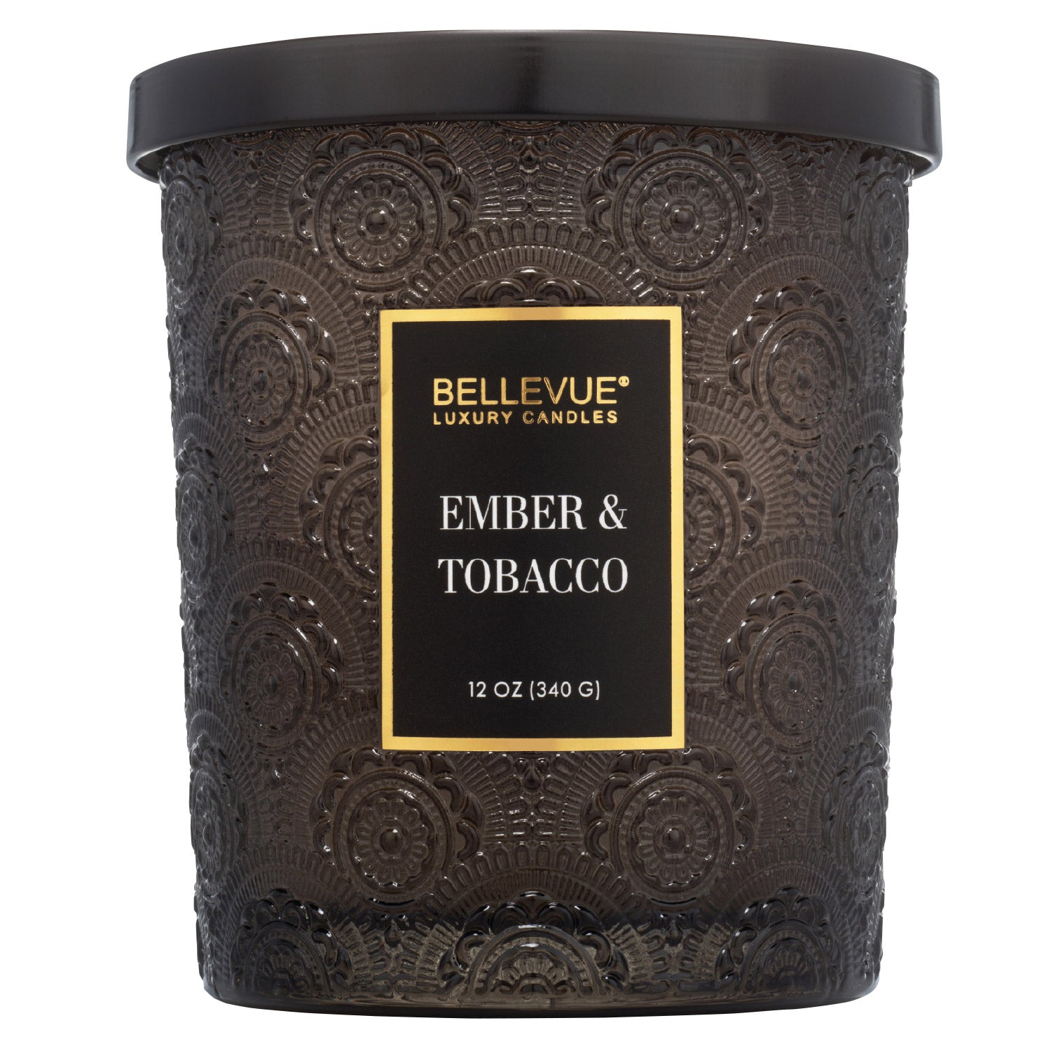 Bellevue Embossed Glass 12 oz. Candle, 4-pack