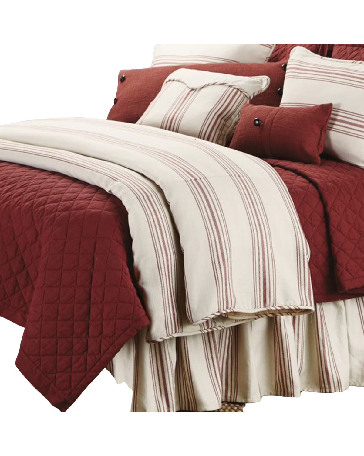 Hiend Accents Unisex Prescott Striped Super Queen Duvet - FB6200DU-SQ-RD One Size