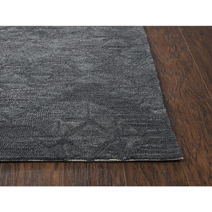 Alora Decor Emerson 5' x 8' Diamond Dk. Grey/Gray/Rust/Blue Hand-Tufted Area Rug
