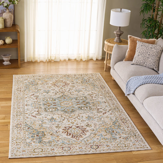 Safavieh Hamilton Area Rug, Ivory Blue, 5’3” x 7’6”