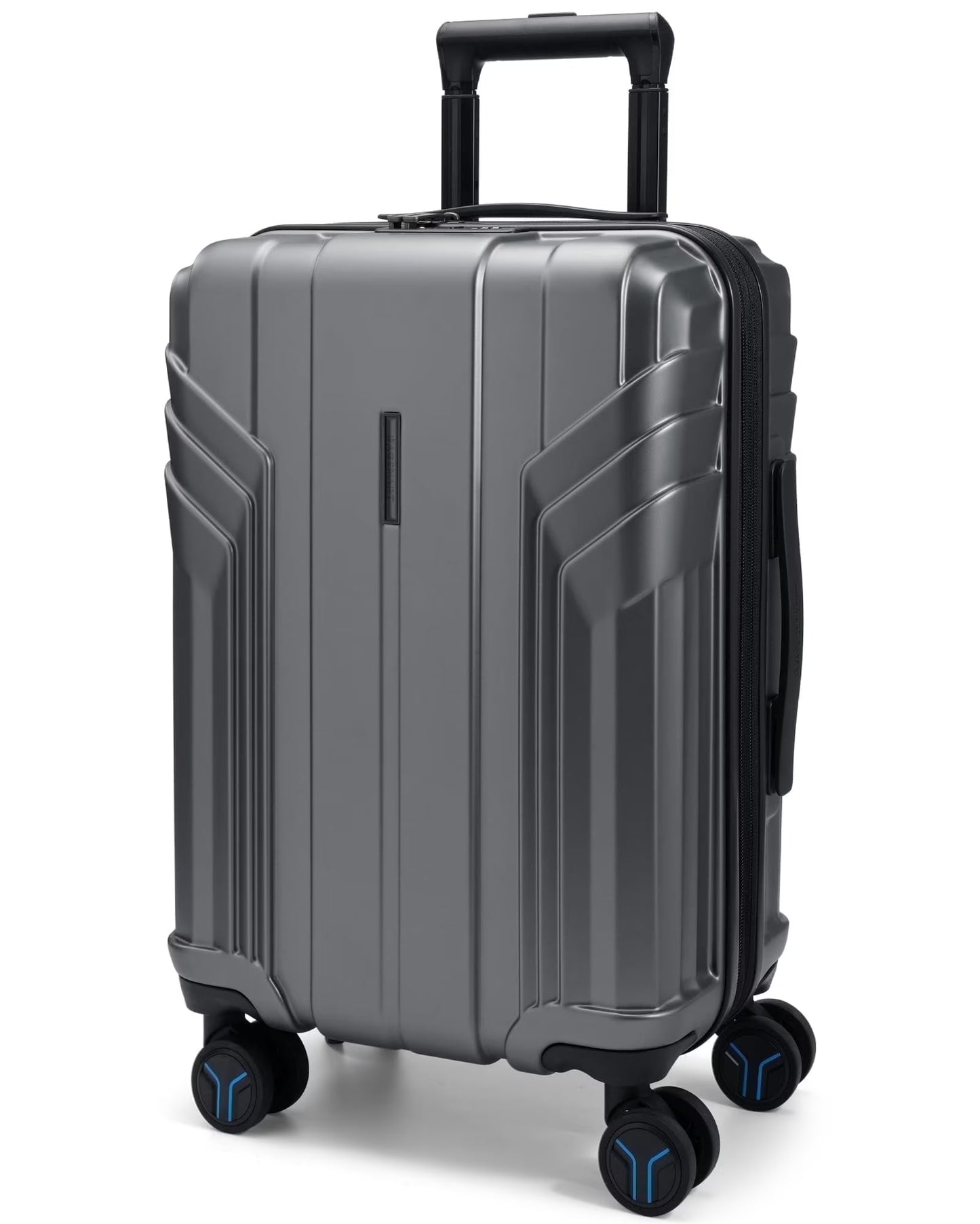 BAGSMART Expandable Carry On Luggage 22x14x9 Airline Approved, 1OO% PC Lightweight Hard Shell Suitcase, 20 Inch Travel Luggage with Spinner Wheels, Waterproof Rolling Suitcase, Sliver Gray