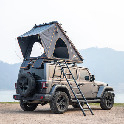 Naturnest Polaris2 Hardshell Rooftop Tent with 2 Luggage Racks, Car Roof Top Tent with AC Inlets, 3-Color LED Lights and Internal USB Plug for Vans, Jeeps, SUVs and Trucks, 2-3 Person Tent