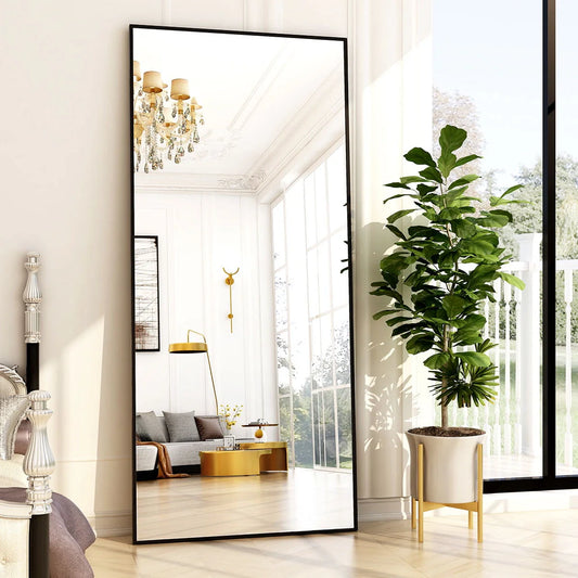 BEAUTYPEAK Full Length Mirror 71"x26" Rectangle Wall mirror Floor Mirrors for Leaning, Black
