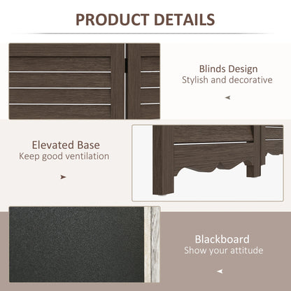 HOMCOM 5.5' 4 Panel Room Divider, Indoor Privacy Screens for Home, Brown