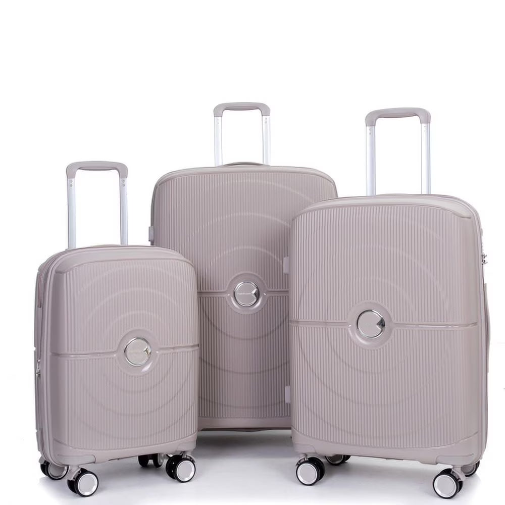 3 Piece Luggage Set Expandable Suitcases Set with Spinner Wheels & TSA Locks, Black