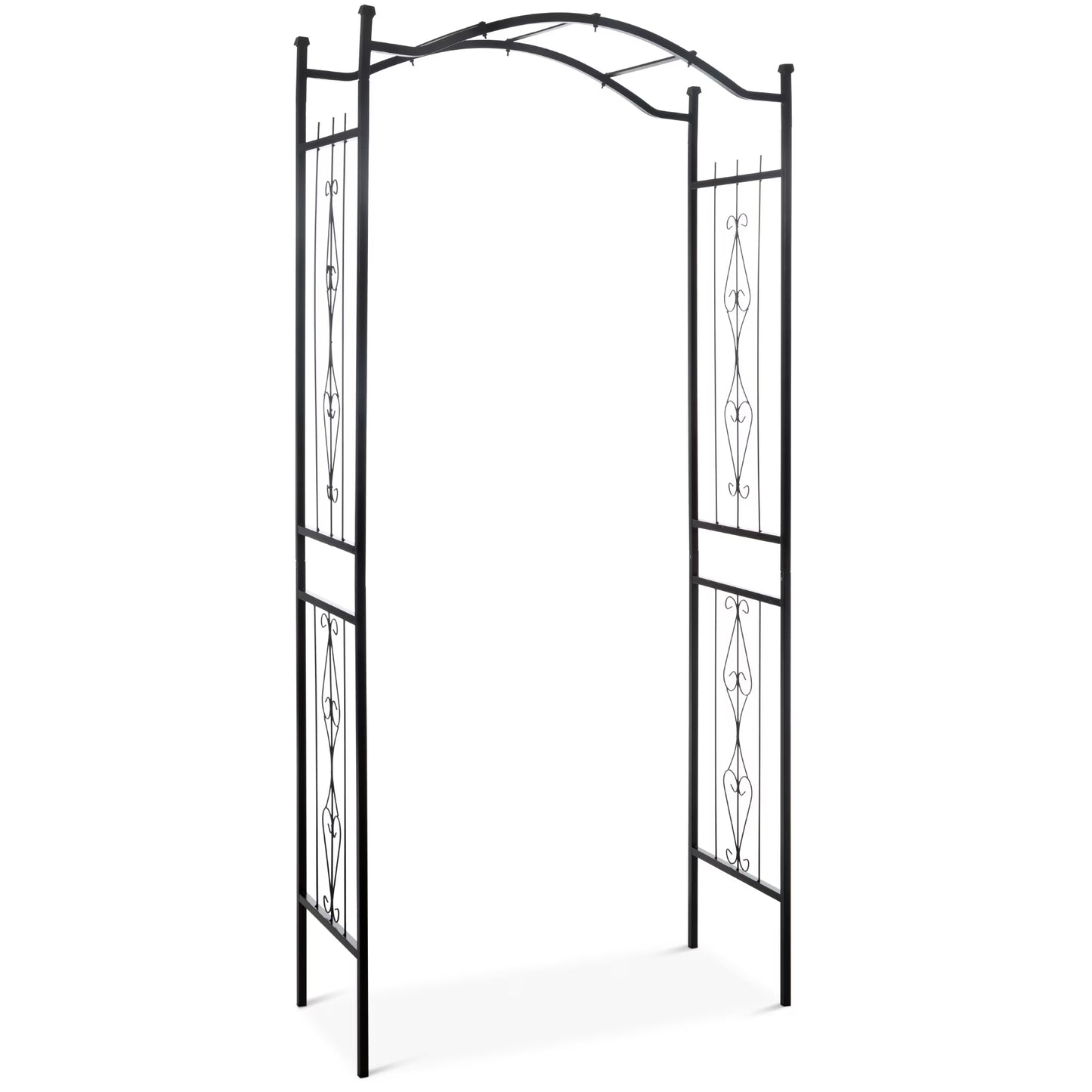 Best Choice Products 92in Steel Garden Arch Arbor Outdoor Trellis for Garden, Climbing Plants w/Wire Lattice - Black