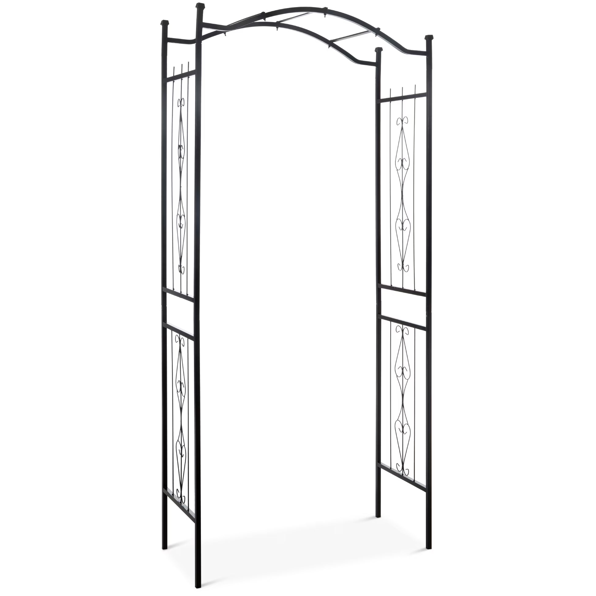 Best Choice Products 92in Steel Garden Arch Arbor Outdoor Trellis for Garden, Climbing Plants w/Wire Lattice - Black