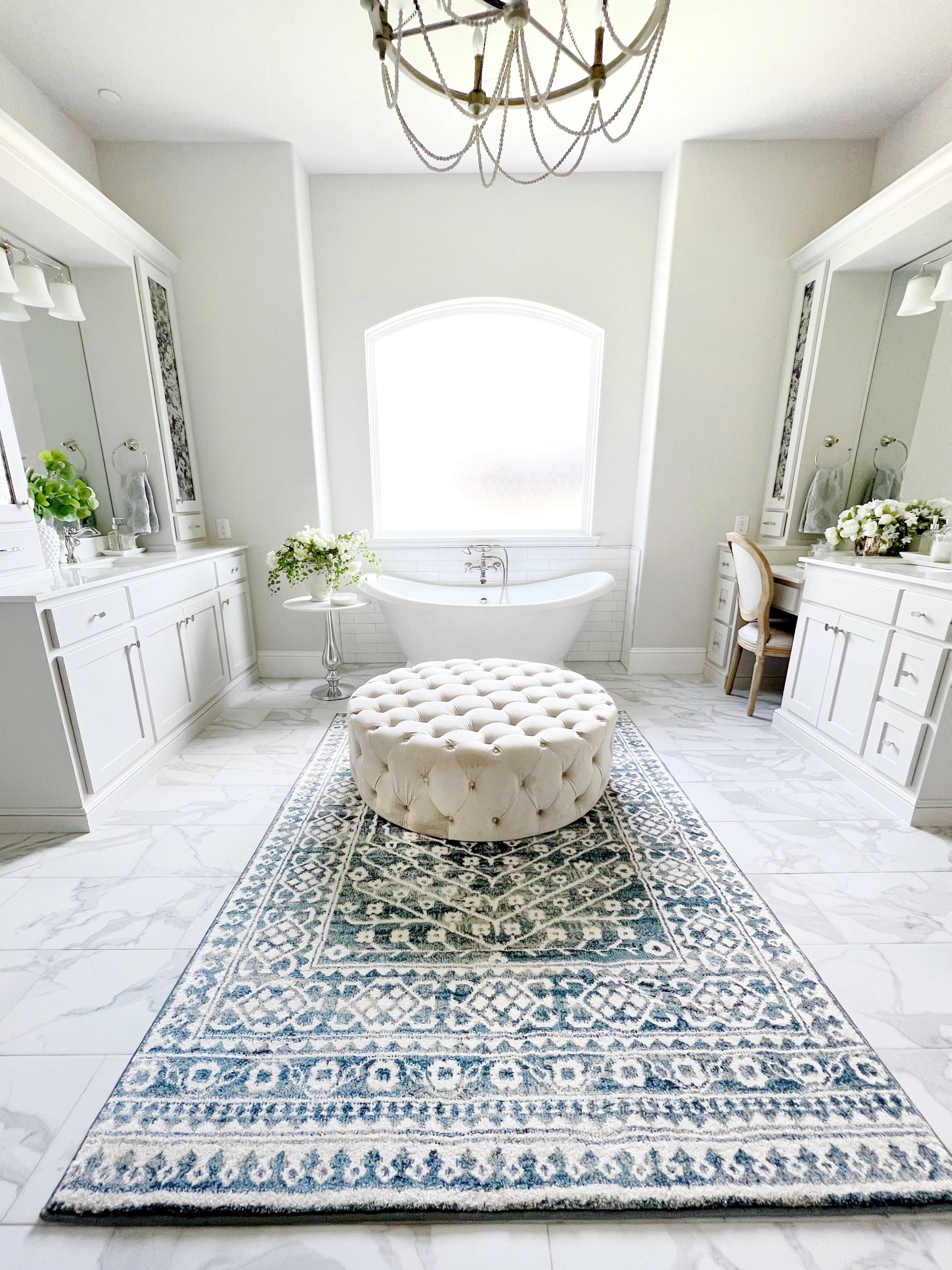My Texas House Delilah 5'3" X 7'6" Blue Geometric Area Rug