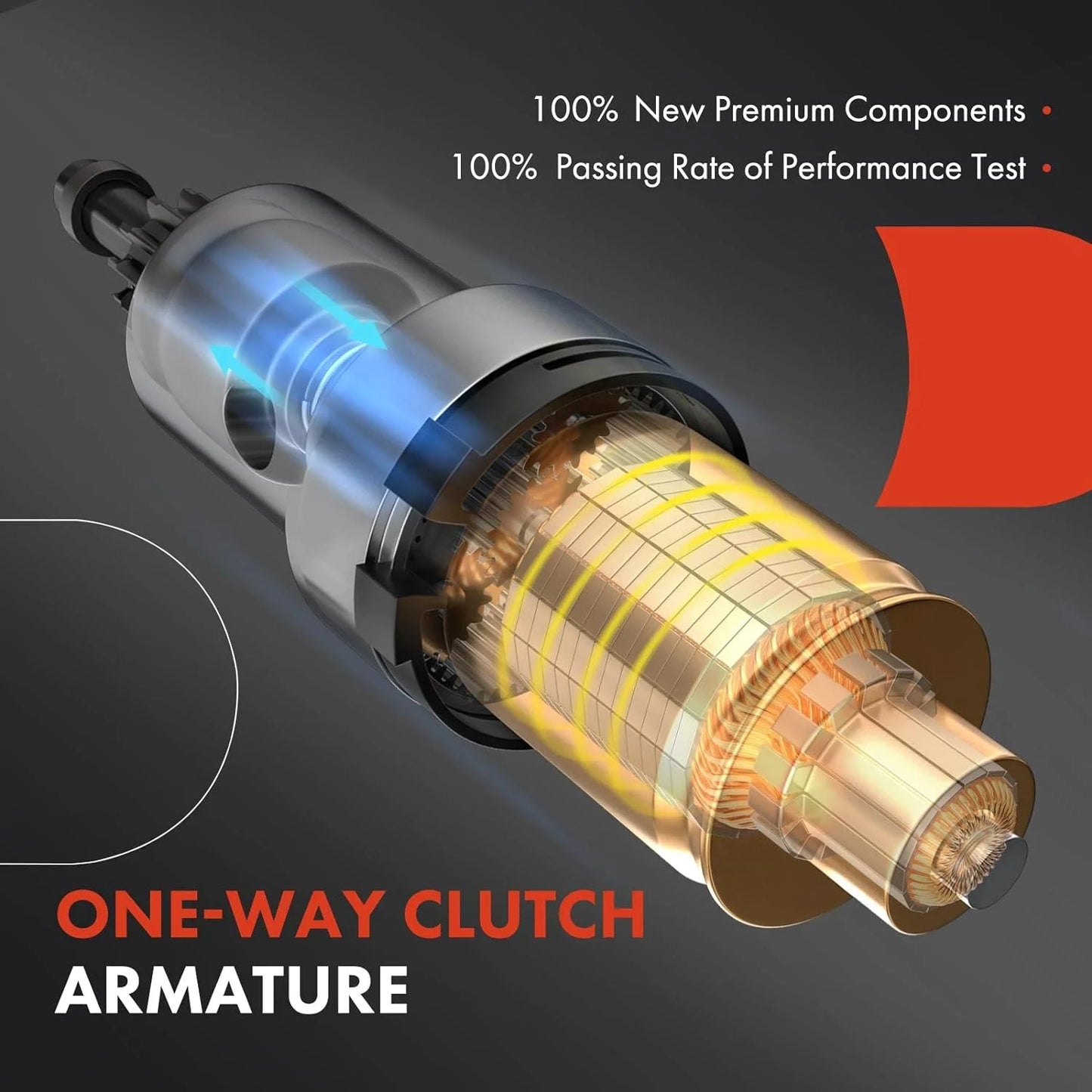 A-Premium Starter Motor Compatible with Kia Soul 2010-2012, Rio 2012 & Hyundai Accent 2012-2013, Veloster 2012-2013, 12V 0.9KW 8 Teeth Clockwise, Replace# 36100-2B100, 1195239, LRS02571