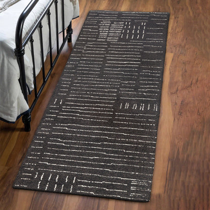 Obeetee Nomad Wool Area Rug Collection, Nina Charcoal