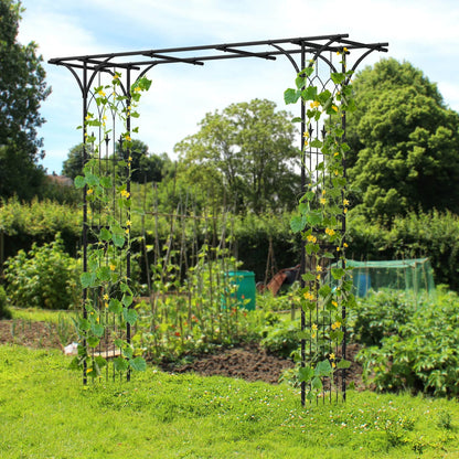 Costway Garden Wedding Rose Arch Pergola Archway Flowers Climbing Plants Trellis Metal