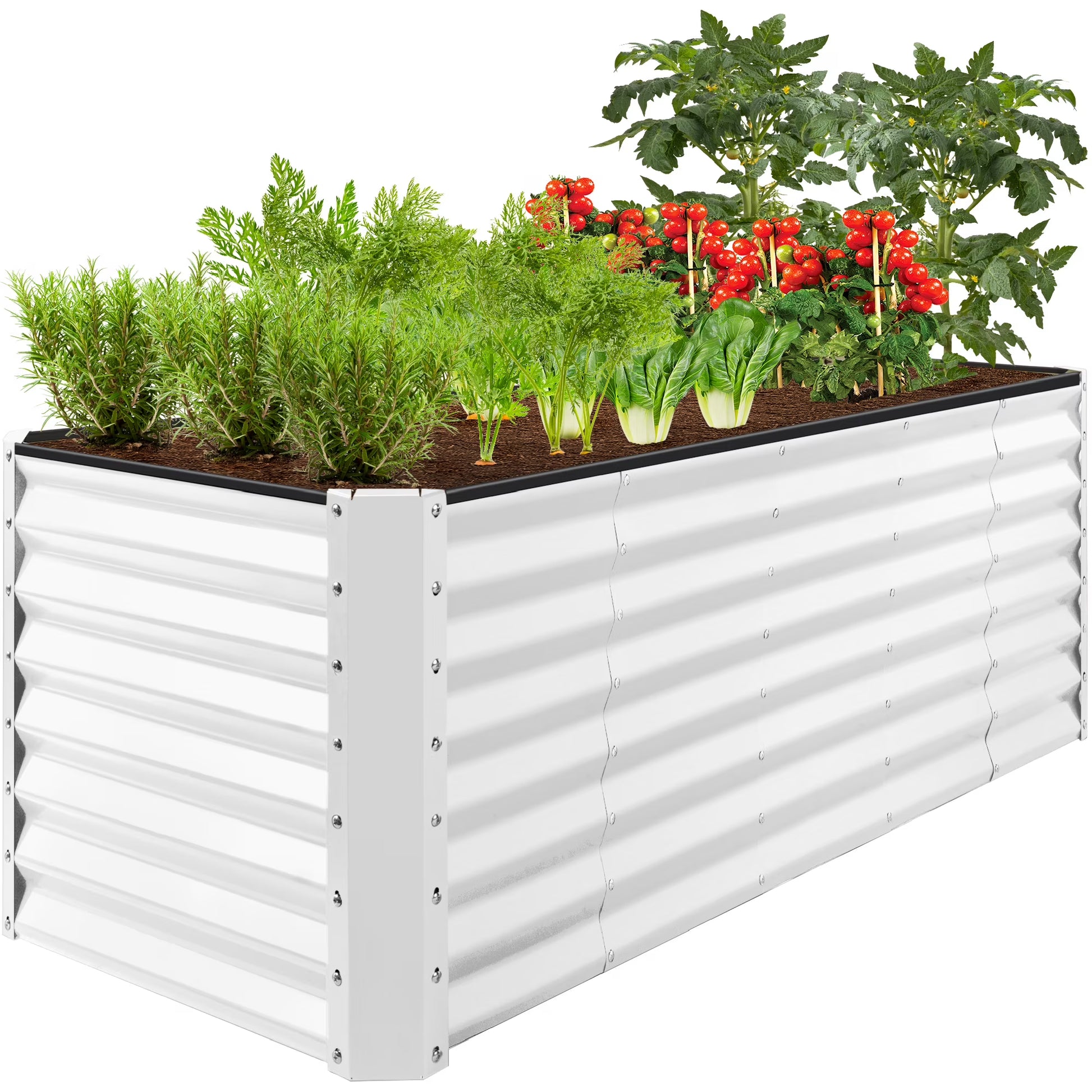Best Choice Products 8x2x2ft Raised Metal Outdoor Garden Bed, Planter Box for Flowers, Vegetables, Herbs - Taupe