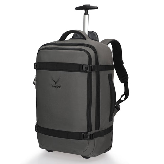 Hynes Eagle 22" Hybrid Carry-On Luggage, Softside Rolling Backpack, Grey