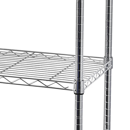 Tcbosik 5-Tier Heavy Duty Metal Storage Rack, NSF Certified Rolling Wire Shelving Unit with Adjustable Shelves for Home Office, Silver