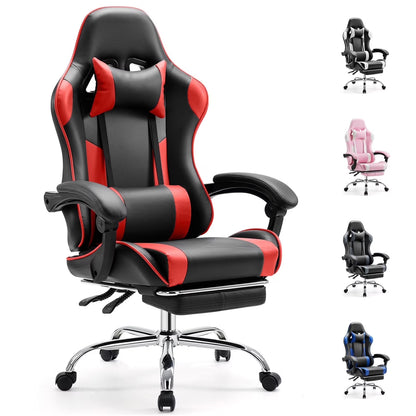 MCQ Ergonomic Swivel Gaming Chair with Headrest Lumbar Support for Home Office, Black and Grey
