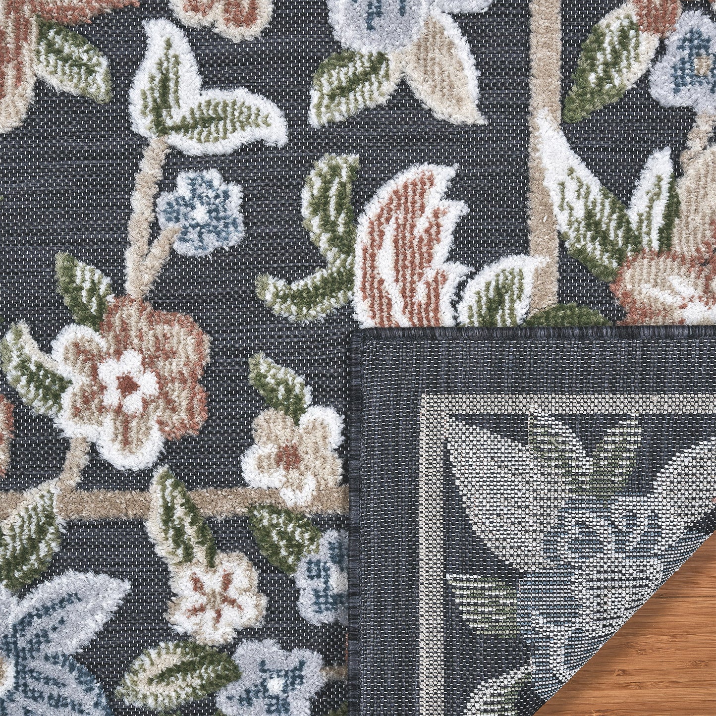 Laguna Indoor/Outdoor Area Rug, Beta Black, 7'10' x 10'