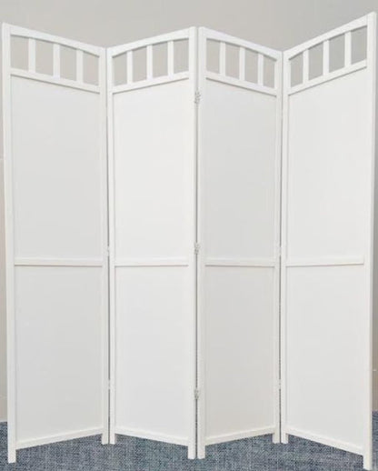 Legacy Decor Solid Wood 4 Panel Room Divider, 70" Tall, Black Finish, Freestanding