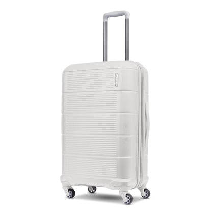 American Tourister Stratum 2.0 24-inch Hardside Checked Luggage with Spinner Wheels - White