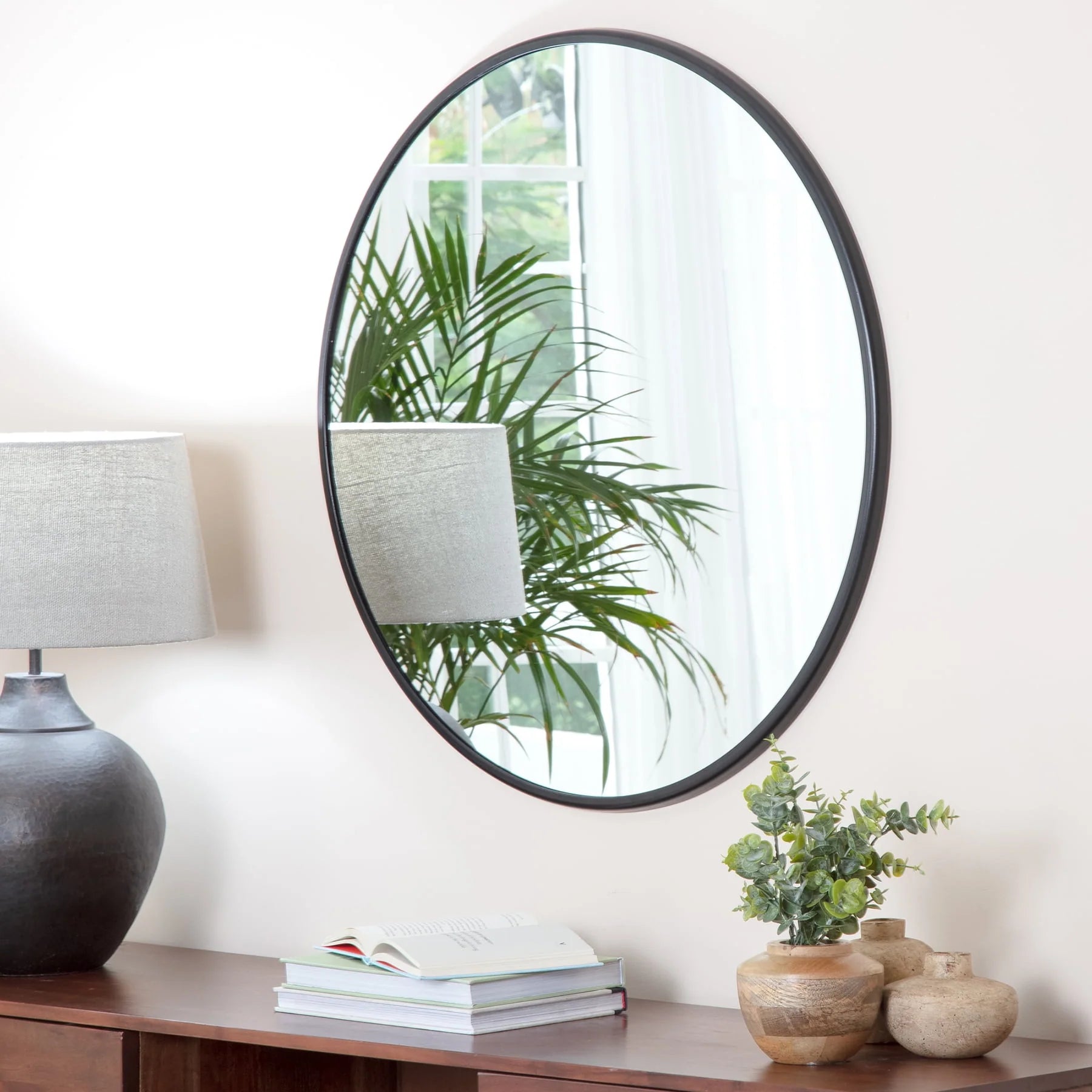 Habitat Adelina Black Circular Mirror