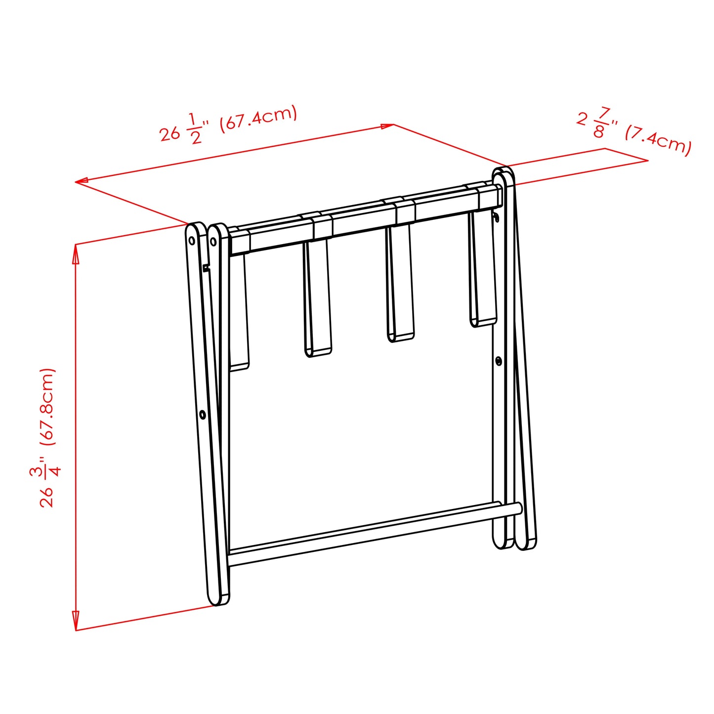 Winsome Wood Dora Luggage Rack with Fabric Basket, Espresso Finish