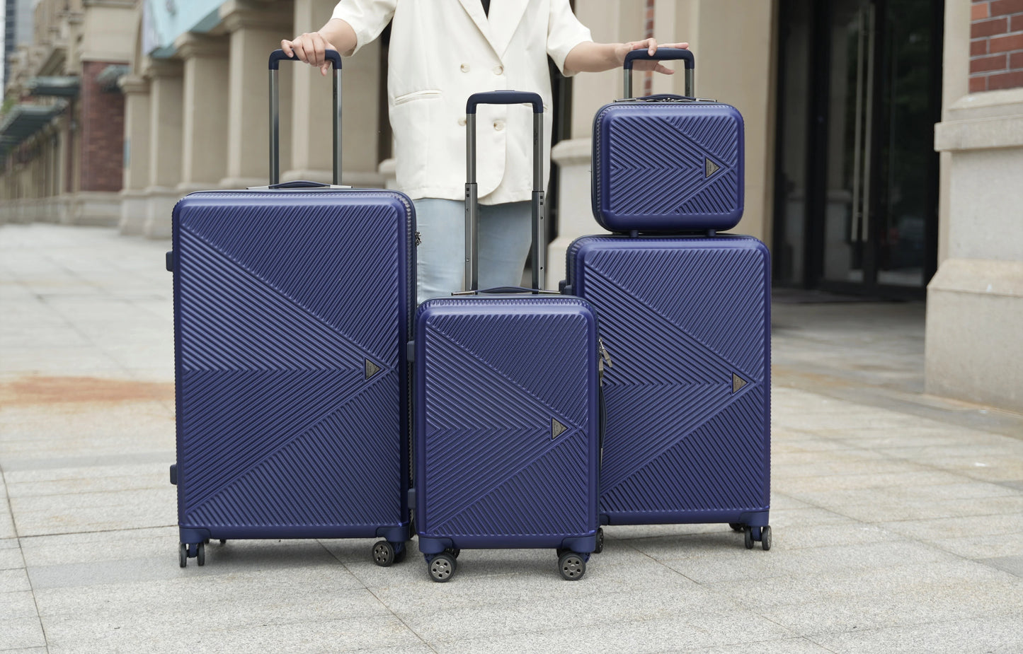 MKF Collection Felicity Travel Luggage 4 pcs set, Luxurious Lightweight Suitcase by Mia K - Rose Gold