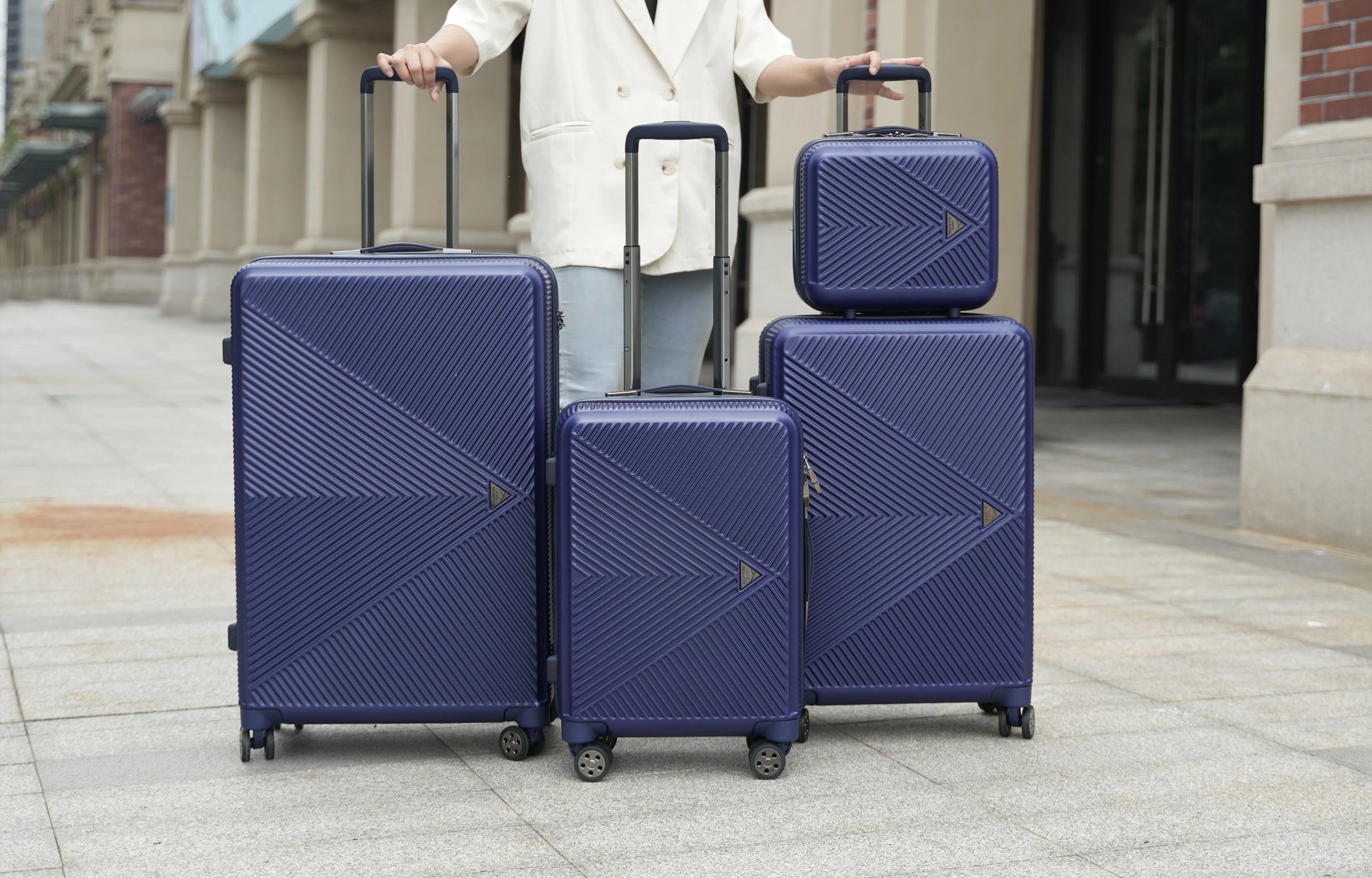 MKF Collection Felicity Travel Luggage 4 pcs set, Luxurious Lightweight Suitcase by Mia K - Rose Gold