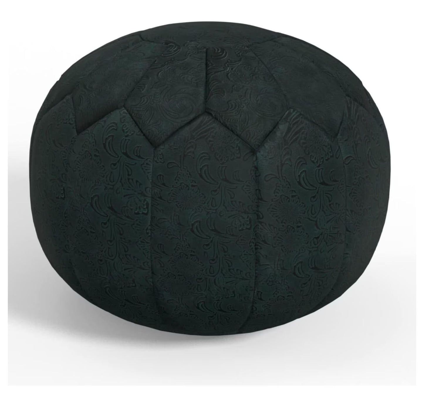 Exlonjet Margo 20 Inch Boho Round Pouf in Multi Color Braided Jute, For the Living Room, Bedroom and