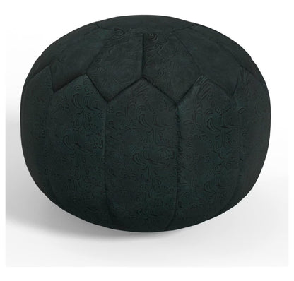 Exlonjet Margo 20 Inch Boho Round Pouf in Multi Color Braided Jute, For the Living Room, Bedroom and