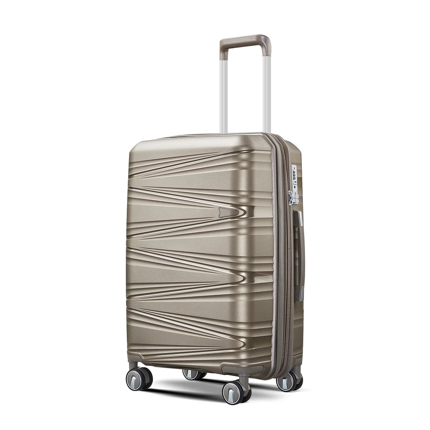 4 Piece Luggage Set Expandable Hardshell Travel Luggage Sets 8 Spinner Wheel Suitcase Wheels TSA Lock Suit Case, PP Lightweight & Durable wheels Upright Suitcase, 14/20/24/28 Inch