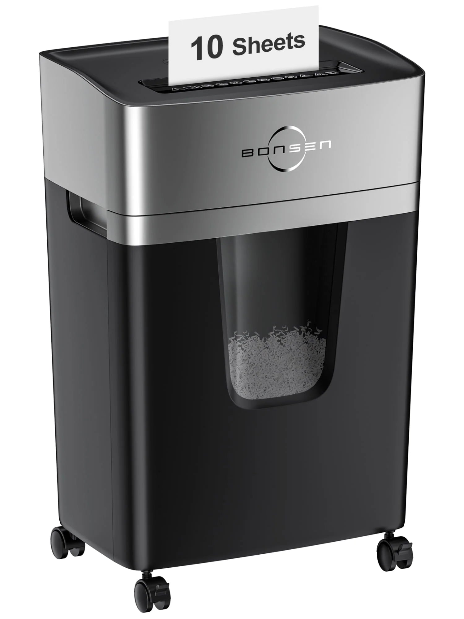 Bonsen 10-Sheet Micro Cut Paper Shredder Home Office Shredder with 5.2 Gallon Wastebasket