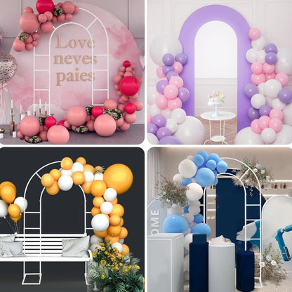 U-Shaped Metal Arched Flower Rack Perfect for Wedding Decorations and Celebrations 7.2 x 4.2 FT Wedding Arch Frame for Birthdays, Parties, and More (White)