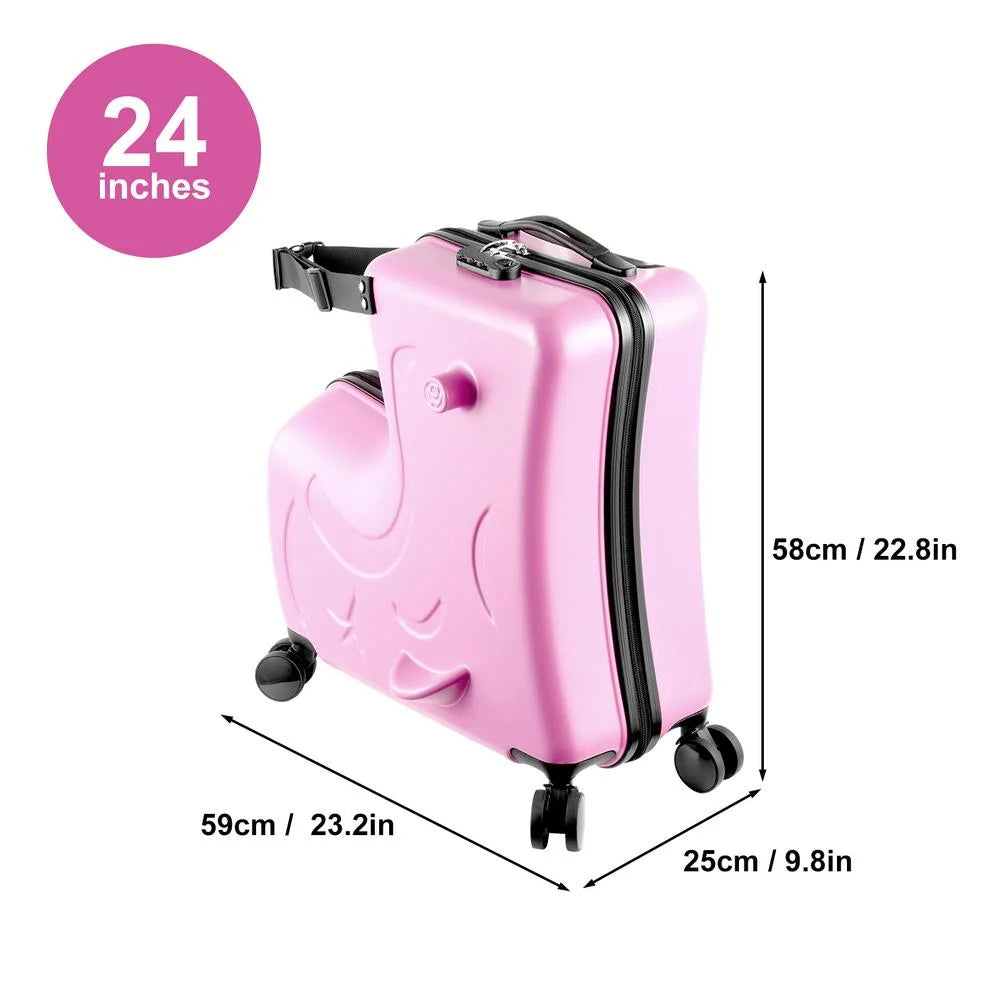 TOHU Kids Luggage, Kids Ride-on Luggage with Spinner Wheels Suitcase, Kid's Ride-On Suitcase Help Your Child Relax, Carry On Trolley Luggage with Password Lock, 20"
