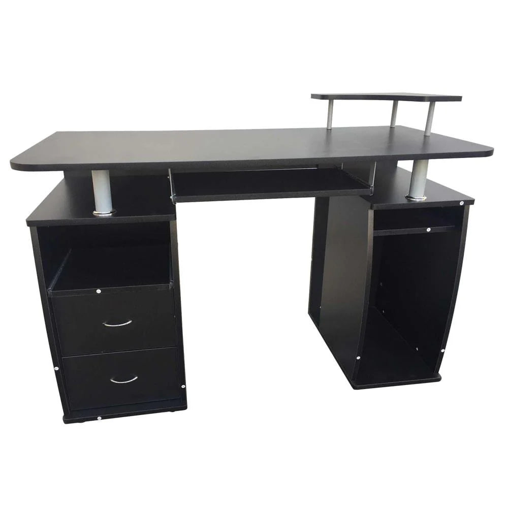 Ktaxon Black Home Office Computer PC Desk Table Work Station,Office Home Raised Monitor & Printer Shelf Furniture