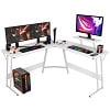YRLLENSDAN L Shaped Computer Desk, Corner Desk Gaming Table Computer Desk L Shaped Desks Gaming Desks with Large Desktop for Home Office, Black