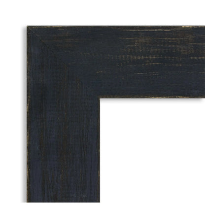Amanti Art Shiplap Navy Beveled Wood Wall Mirror 28.25 x 22.25 in.
