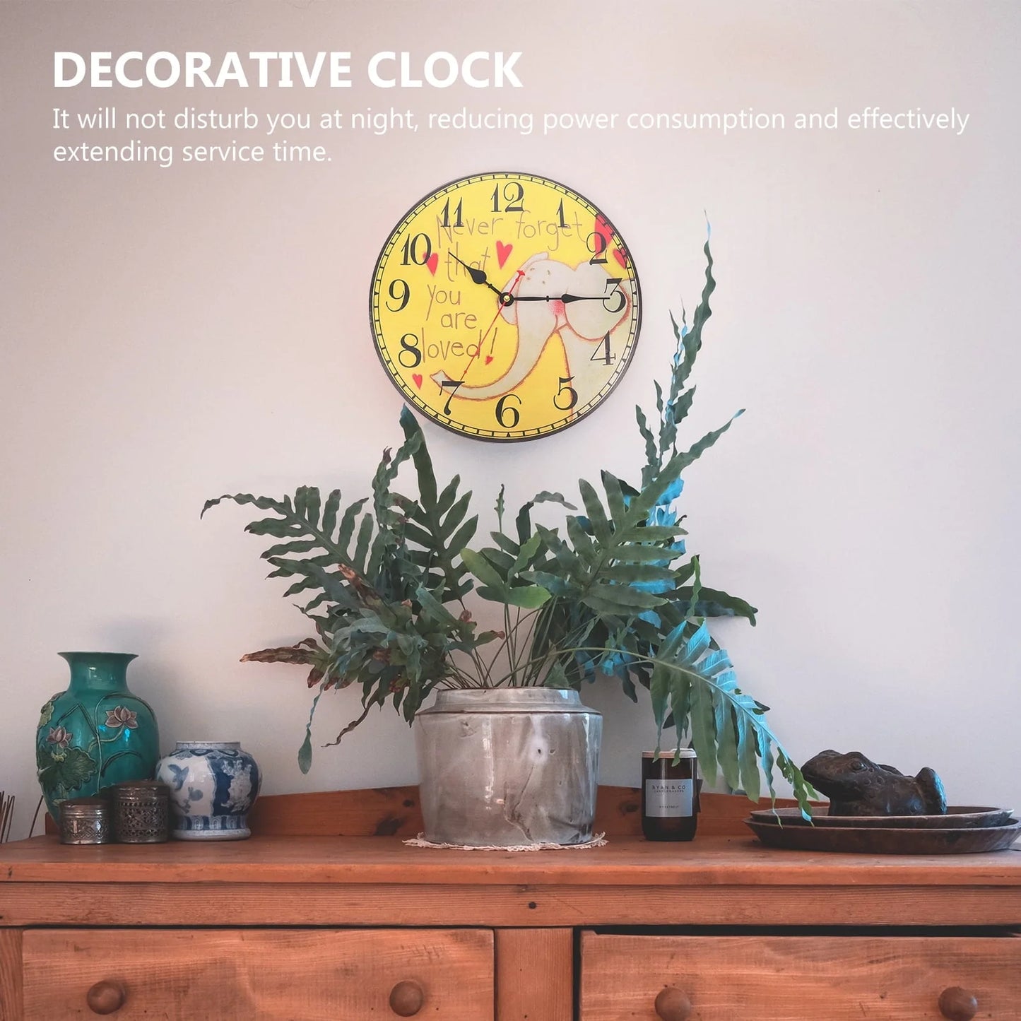 Homemaxs 1PC Retro Wooden Hanging Clock Decor Living Room Wall Clock Decoration