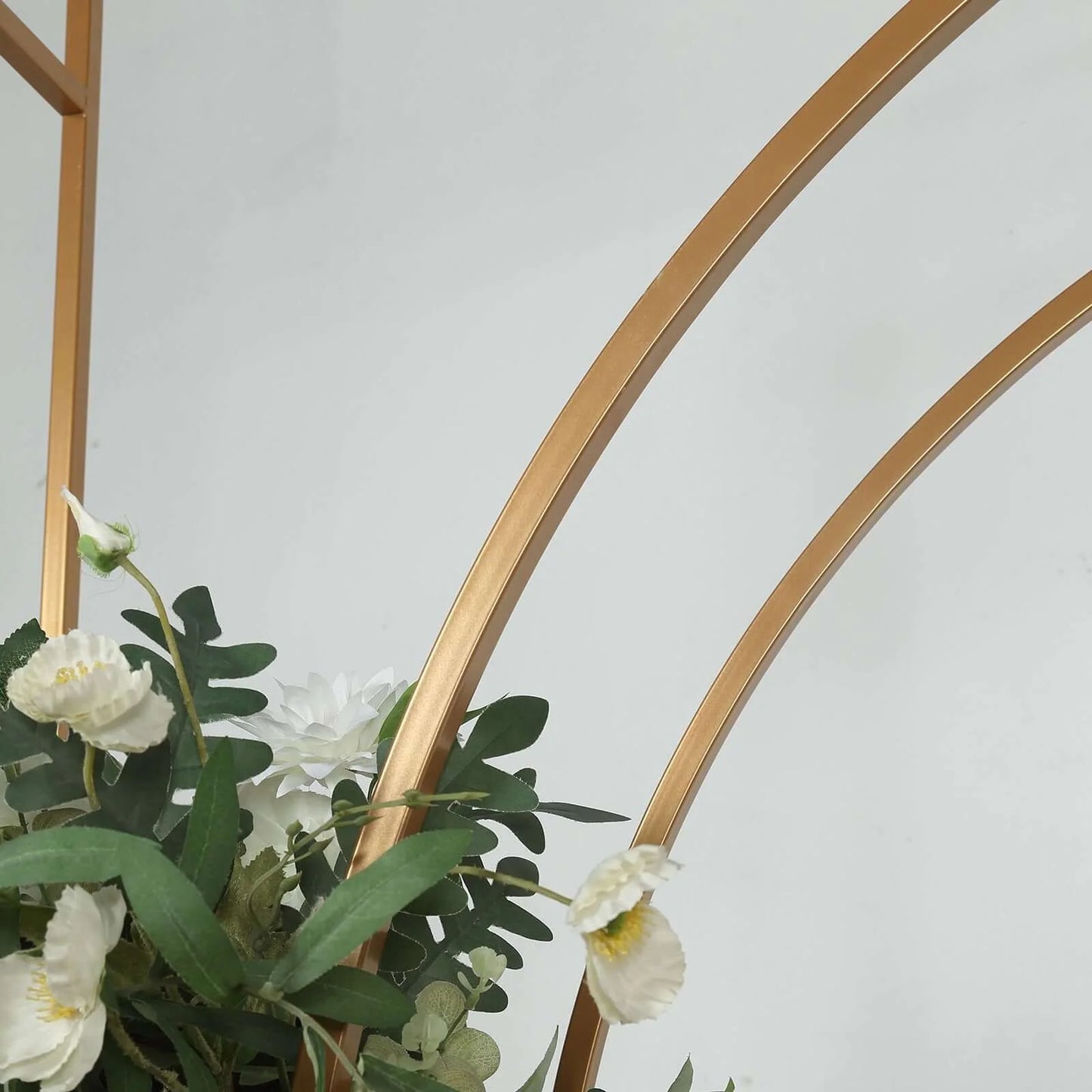 BalsaCircle 7 feet Gold Metal Wedding Arch in Arc de Triomphe Style Party Events Home Decorations Supplies