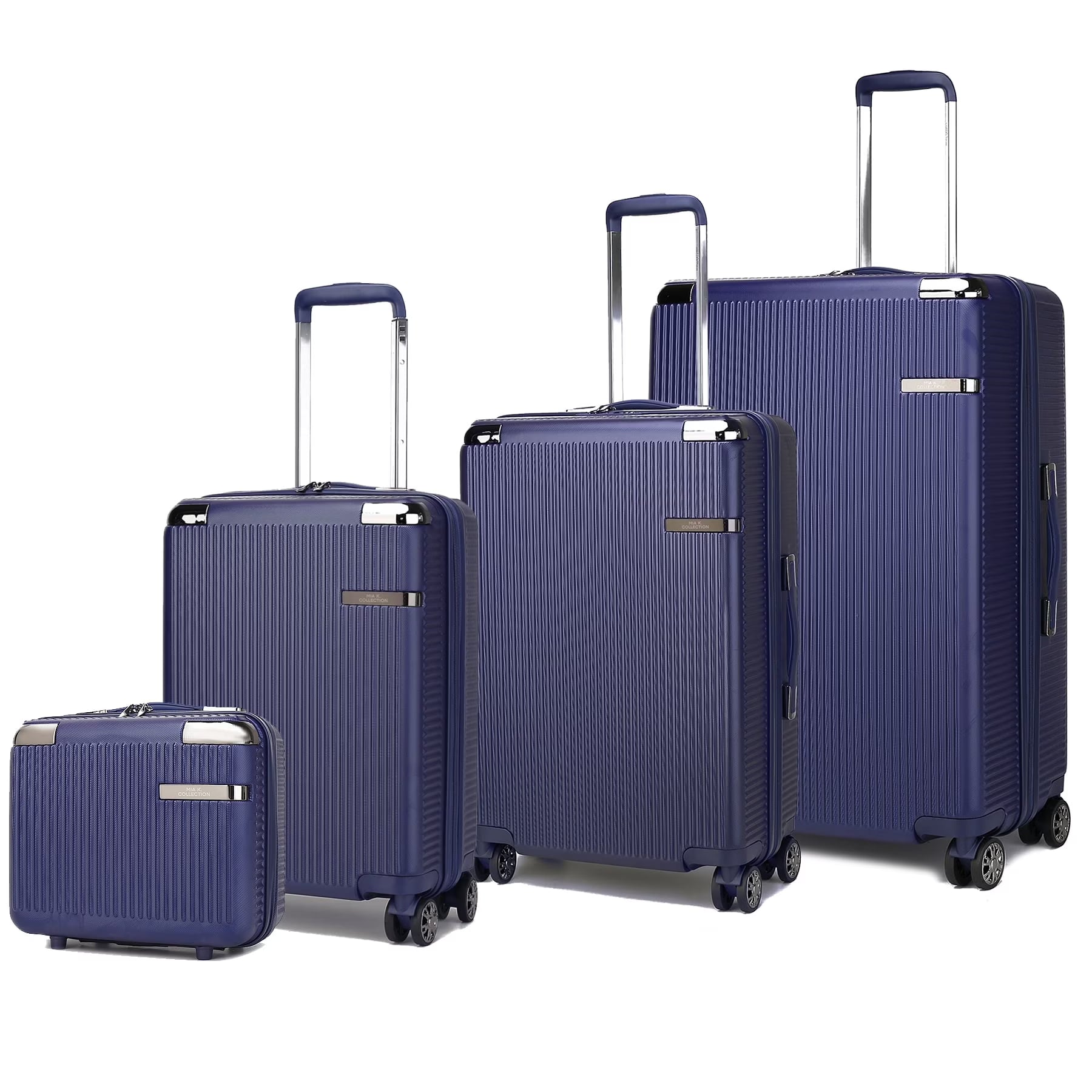 MKF Collection Felicity Travel Luggage 4 pcs set, Luxurious Lightweight Suitcase by Mia K - Rose Gold