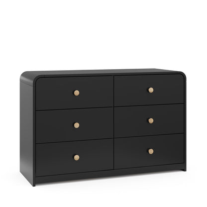 Storkcraft Santos 6 Drawer Nursery Double Dresser, White