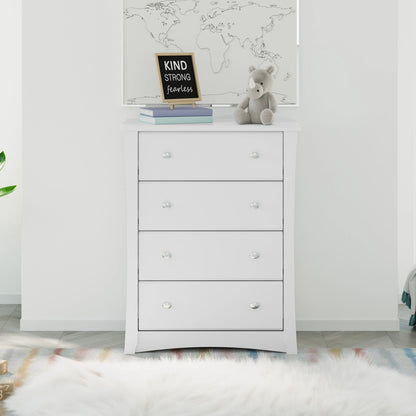 Storkcraft Crescent 4 Drawer Childrens Nursery Dresser, Espresso