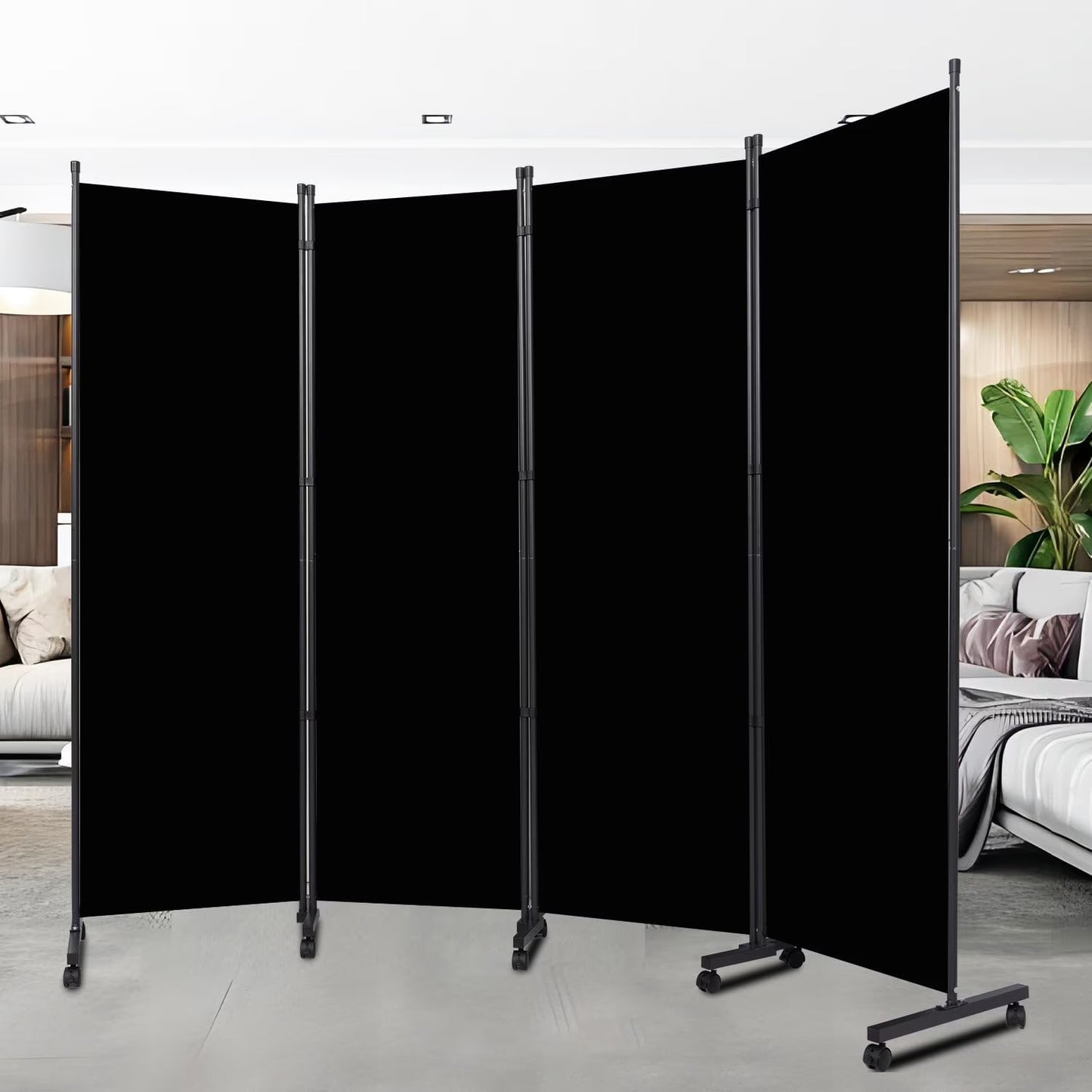 Room Divider Folding Privacy Screens with Wheels, 6FT Tall Divider for Room Separation, 3 Panel Movable Room Partitons and Dividers, Indoor Room Dividers Panel with Non-See Through Fabric for Office