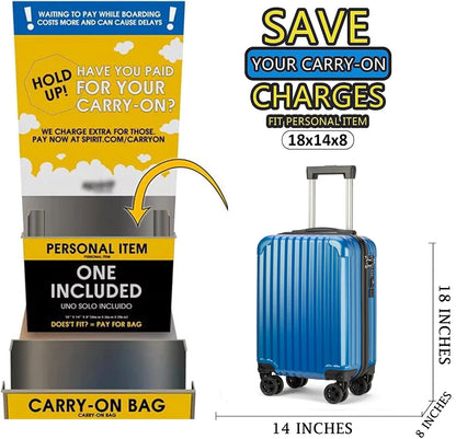 Personal Item Suitcase 18x14x8 Inches Hardside Built In TSA Lock & USB Port Lightweight Luggage With Removable Silent Wheels Underseat Carry-On Bag For Spirit and Frontier and More (Blue)