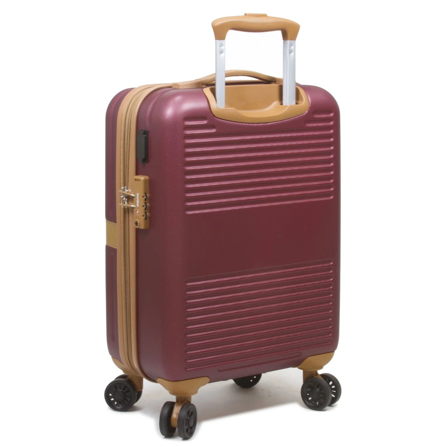 Dejuno Garland Hardside 3-Piece Spinner Luggage Set With USB Port - Burgundy